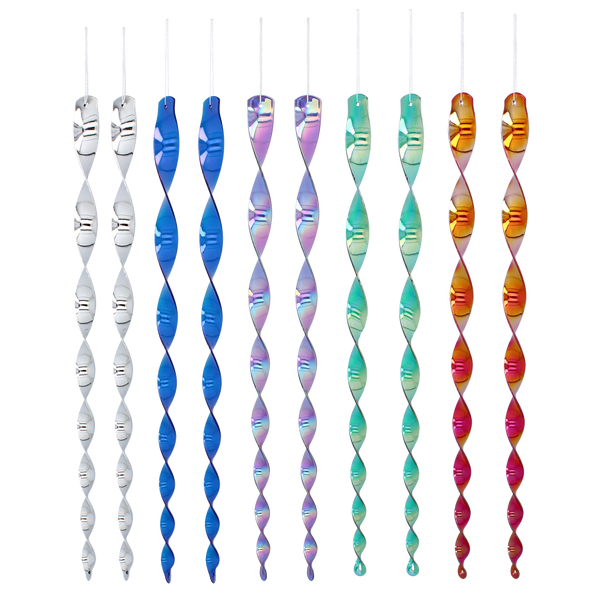 Sada 10 reflexních spirál pro odstrašení ptáků mix barev 50 cm