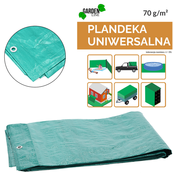 PLACHTA 2 x 3 m (+/- 5%) 70GSM 3%UV ZELENÁ *4126