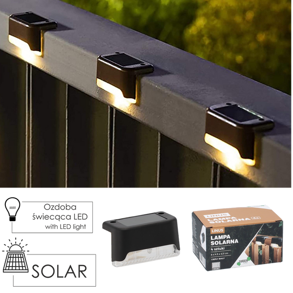 Sada 4 solárních lamp 8 x 4,5 x 4,5 cm LINUS LED teplá bílá