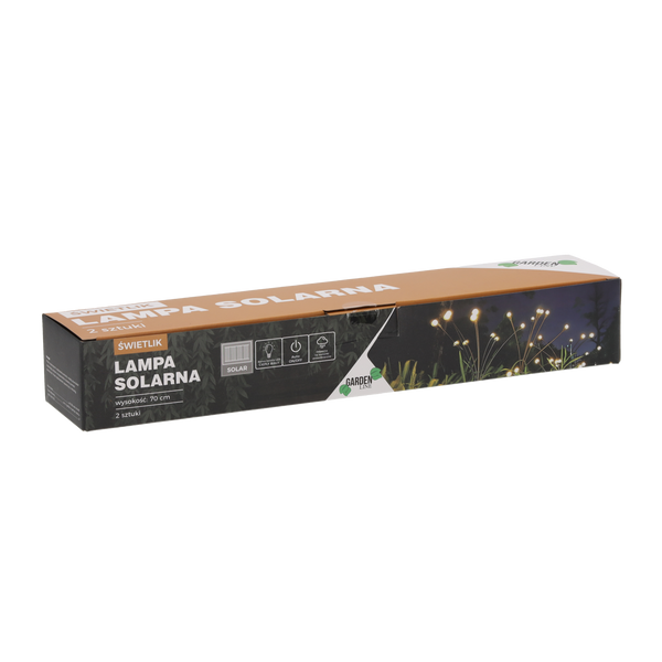 Sada 2 solárních lamp, výška 70 cm, 6 LED teplá bílá