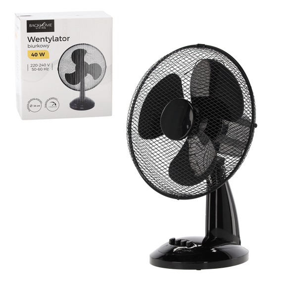 STOLNÍ VENTILÁTOR ČERNÝ 40W