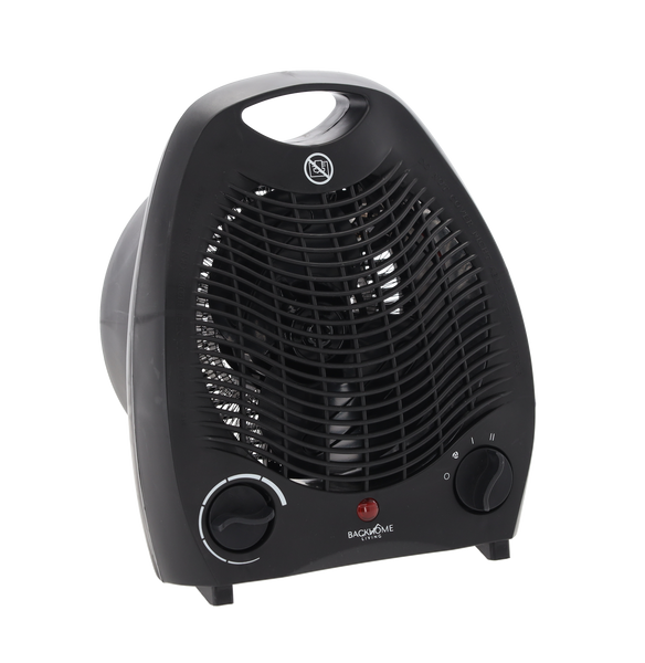Elektrický topný ventilátor s bezpečnostním vypínačem černý 2000 W