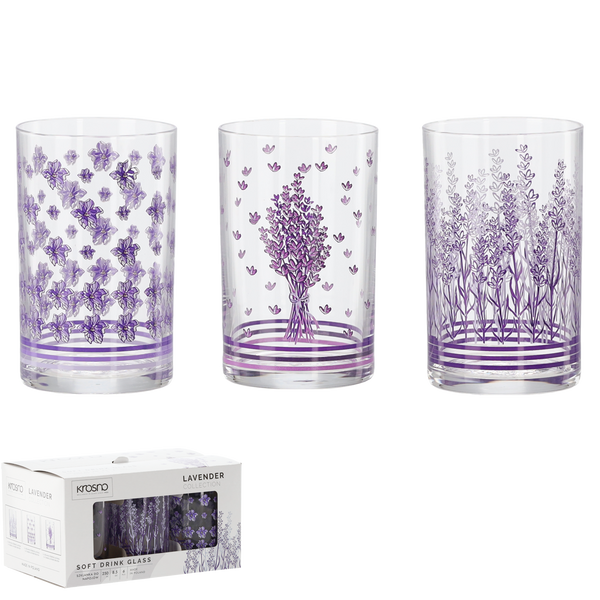 Sada 6 sklenic Lavender Collection 250 ml