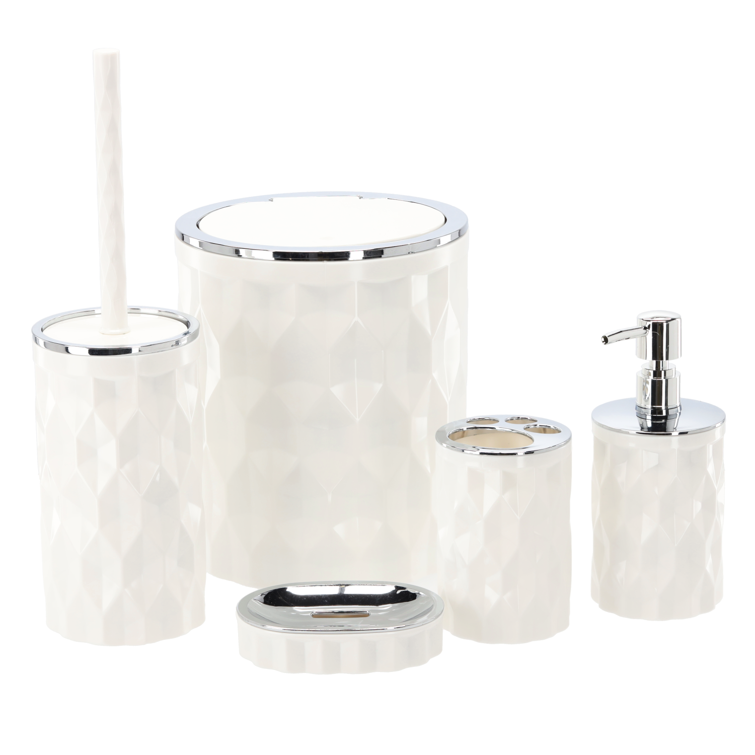 Koupelnová sada kulatá 5 ks bílá