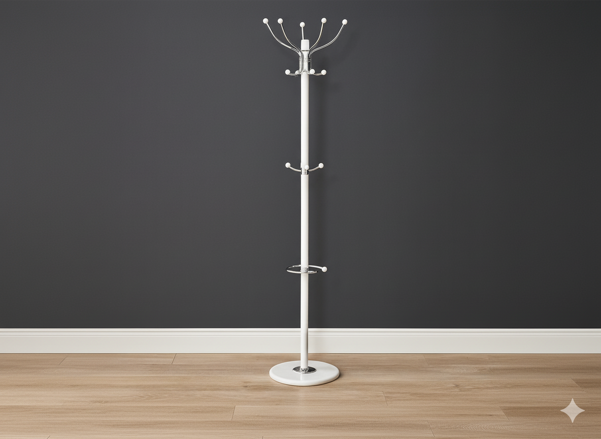 Stojací věšák KAZER 178 CM BÍLÝ