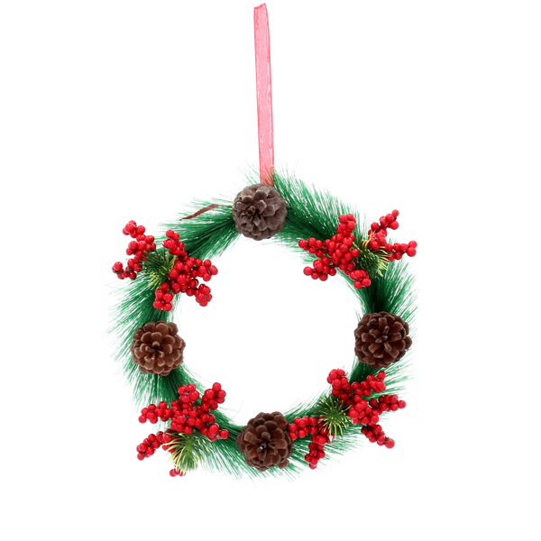 Vánoční ozdoba - Věnec s šiškami 20 cm