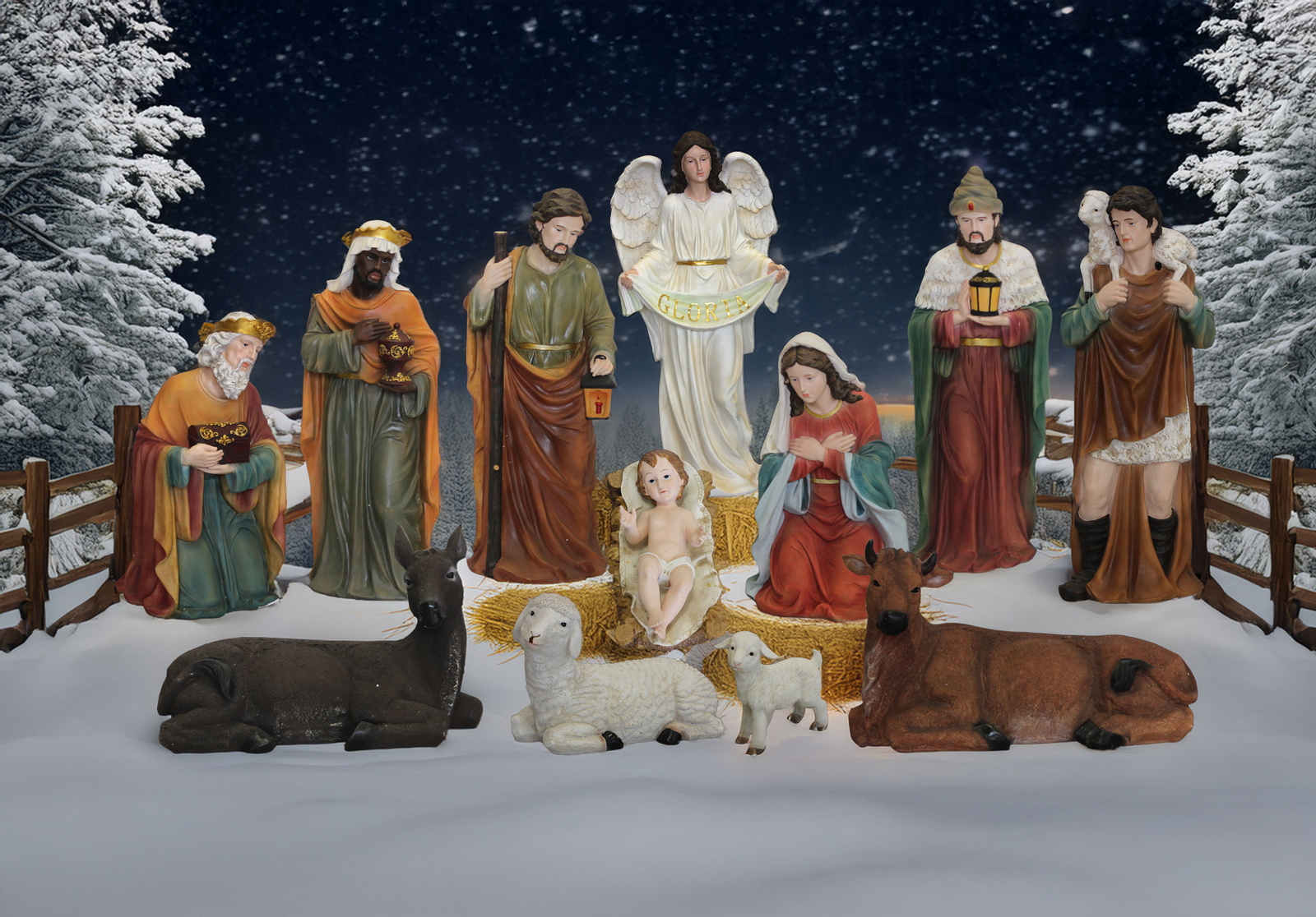 Sada vánočních figurín 12 ks 80 cm