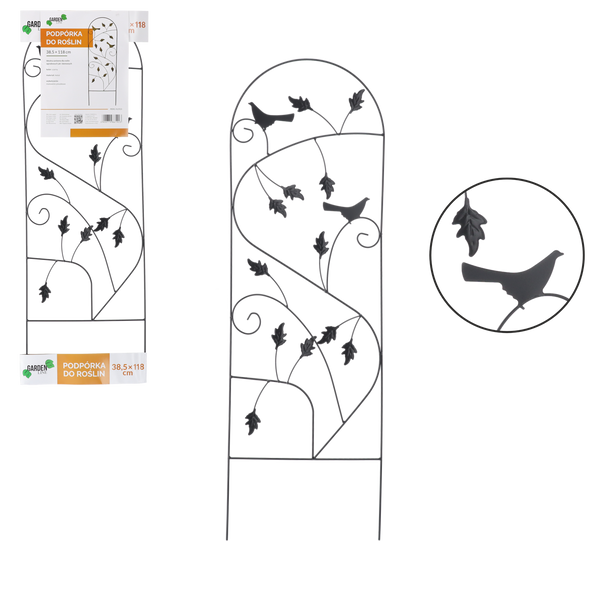 Opora pro rostliny 38.5 x 118 cm černá