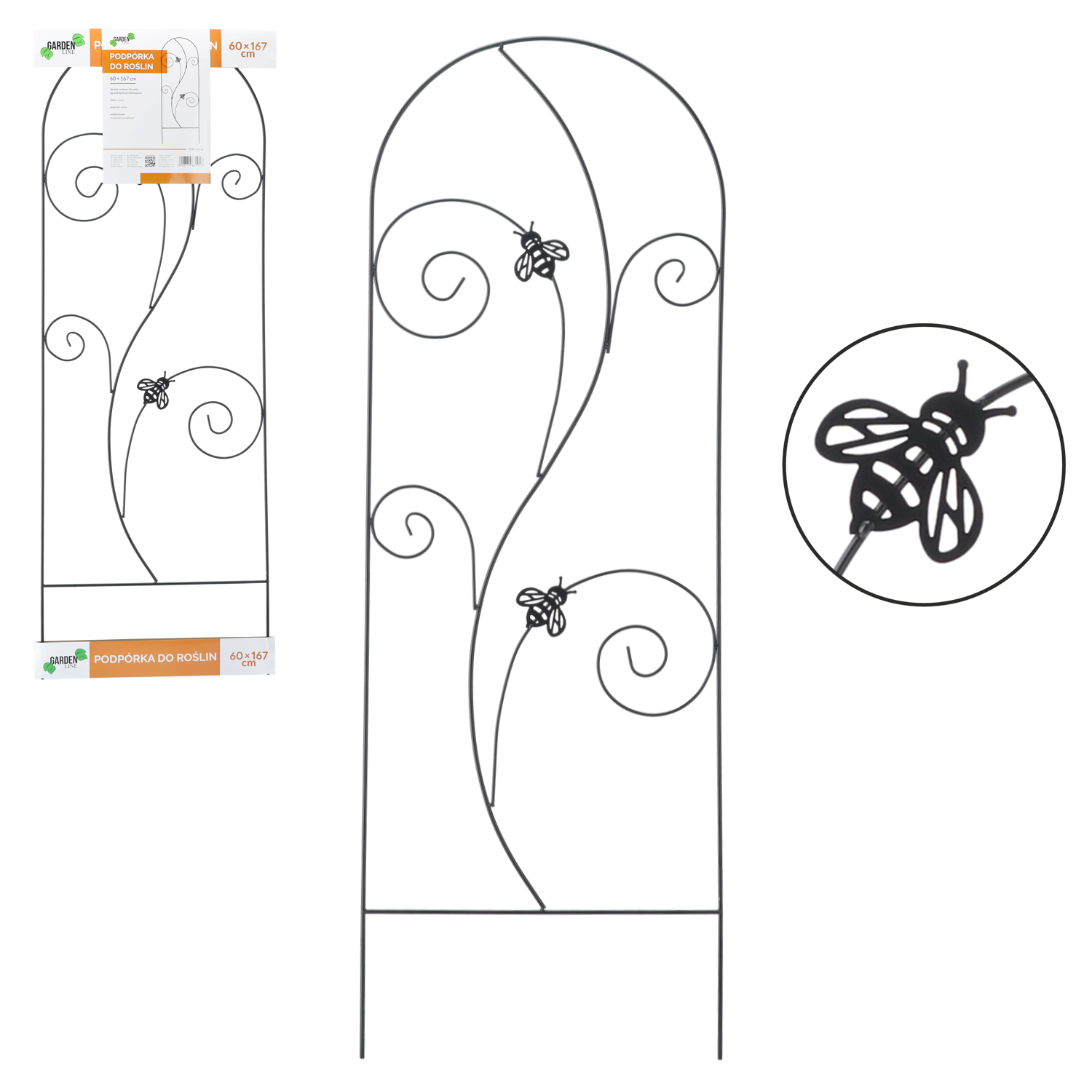 Mřížka / Opora pro rostliny 60 x 167 cm černá