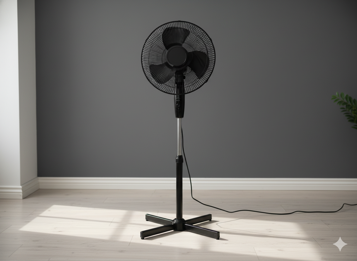 STOJACÍ VENTILÁTOR ČERNÝ 45W
