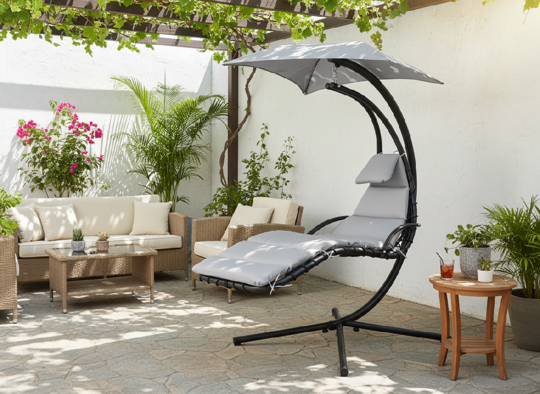 Zahradní houpačka šedá