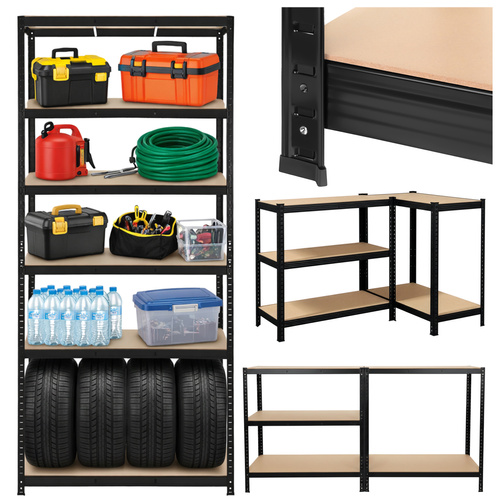 Úložný regál - černý 220x100x45 Bigstreen