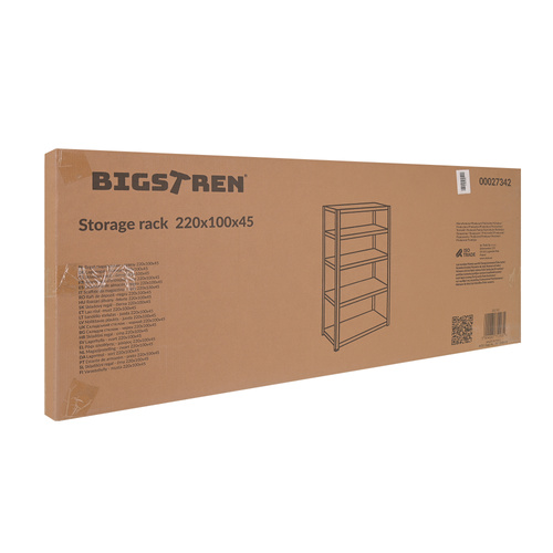 Úložný regál - černý 220x100x45 Bigstreen