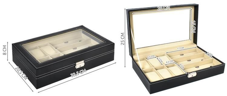 Organizér na hodinky a brýle černý