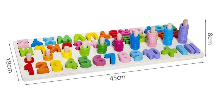 Dřevěné puzzle s abecedou a čísly