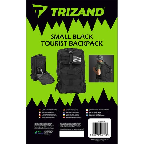 Malý černý turistický batoh 23089