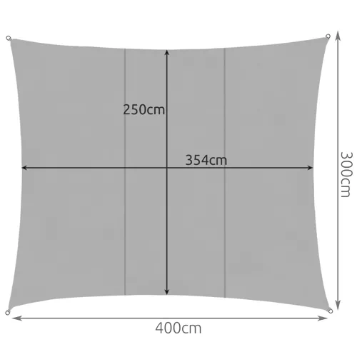 Sluneční plachta 4x3m - šedá Gardlov 23143