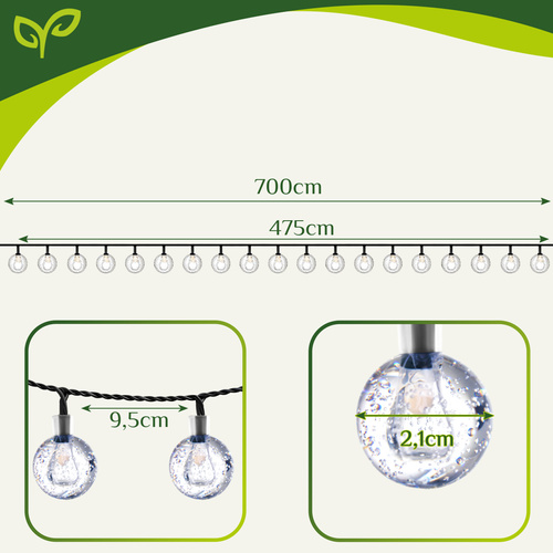 Solární girlanda 7m IP65 Gardlov 24008