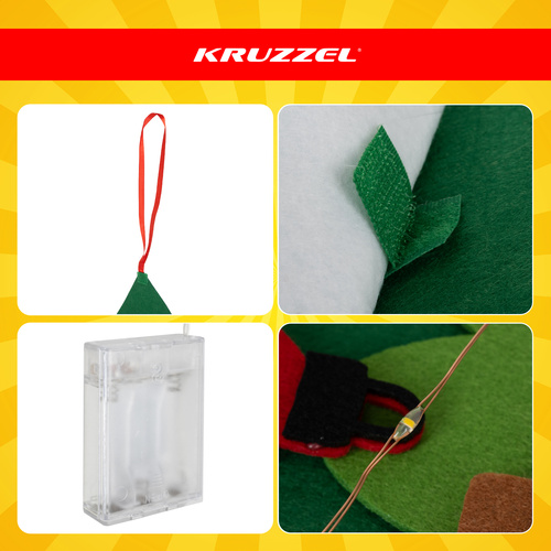Kruzzel 26548 LED vánoční stromeček z plsti