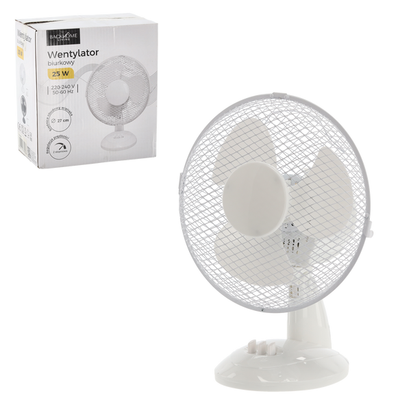 STOLOVÝ VENTILÁTOR BÍLÝ 25W