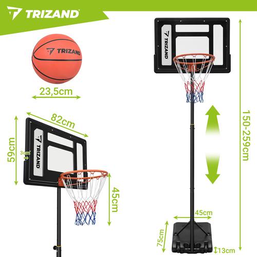 Basketbalový koš Trizand 259 cm