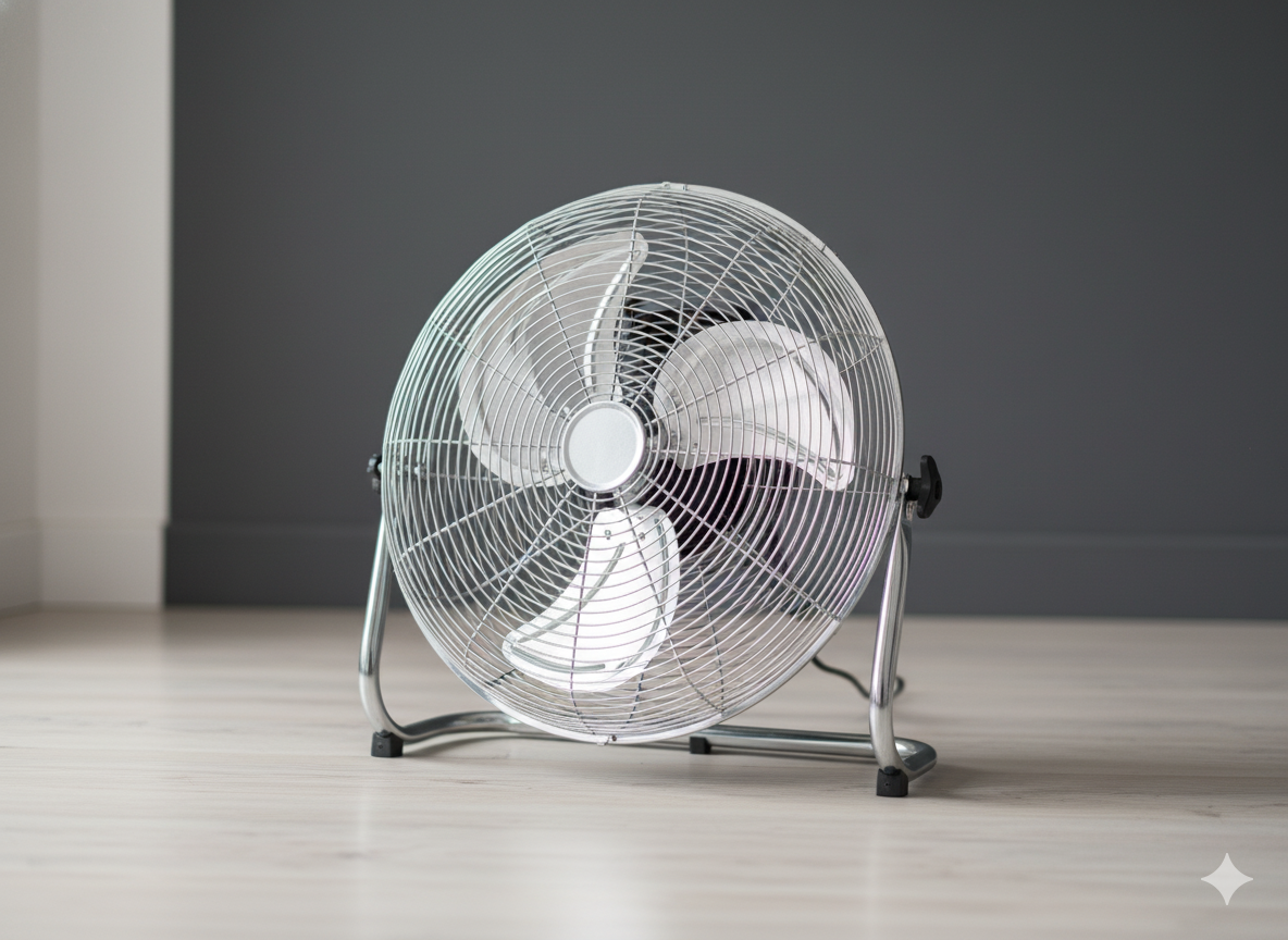 Podlahový ventilátor stříbrný 70W