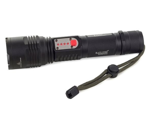 Taktická svítilna bailong cree led usb xml-l t6