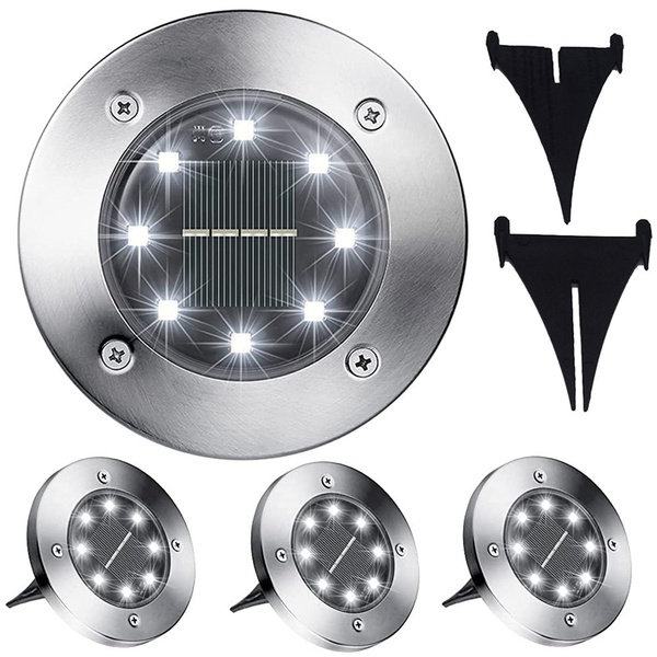 SOLÁRNÍ DISKOVÁ ZAHRADNÍ SVĚTLA TWILIGHT SENSOR 4ks