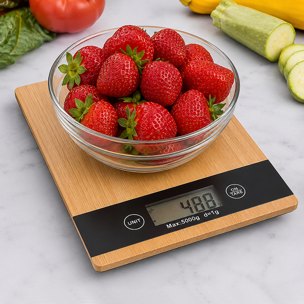 Elektronická bambusová kuchyňská váha lcd do 5 kg