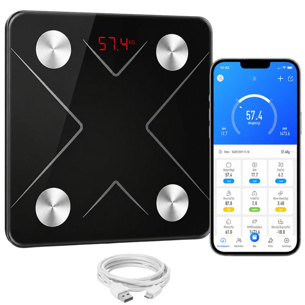 Koupelnová analytická váha bluetooth sklo lcd