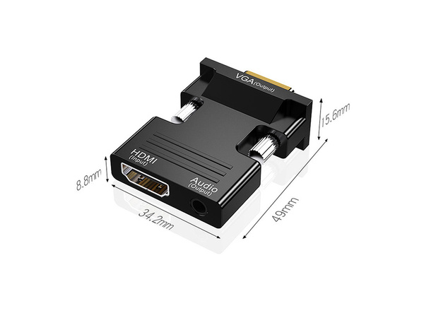 Adaptér převodníku z hdmi na vga d-sub audio