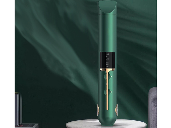 Žehlička na vlasy keramická lcd 2v1 regulace teploty power bank