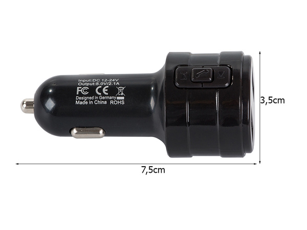 Fm transmitter mp3 bluetooth nabíječka 2x usb audio nabíječka do auta