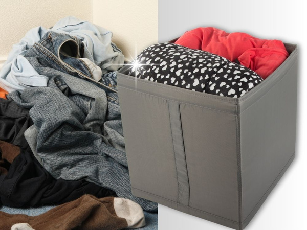 Organizér box na oděvy prádla šatní skříň kontejner velký