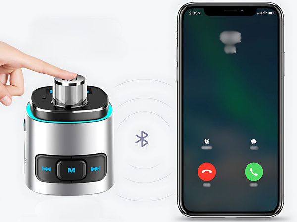 Bluetooth fm transmitter car charger fast 2x usb ilumination