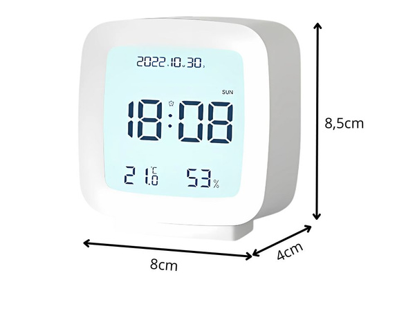 Budík s datem a teplotou s funkcí snooze lcd vlhkost vzduchu