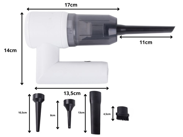 Akumulátorový vysavač 2v1 ruční foukač trysky usb filtr