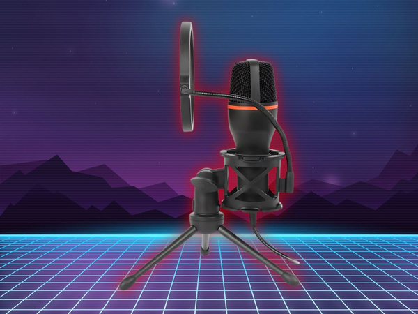 Studiový mikrofon usb rgb stativ pro počítačový stream herní kardioida