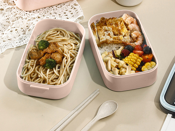 Snack box s compartments two-tier container xxl cutlery lunchbox 1400ml