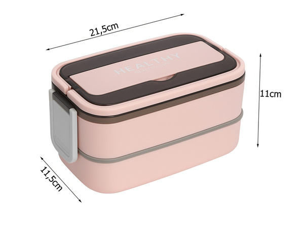 Snack box s compartments two-tier container xxl cutlery lunchbox 1400ml