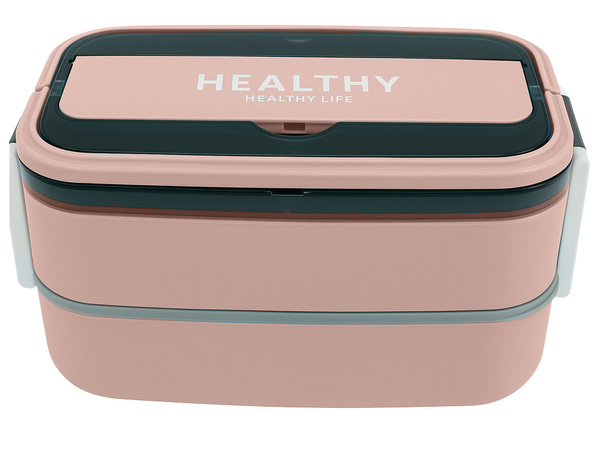 Snack box s compartments two-tier container xxl cutlery lunchbox 1400ml