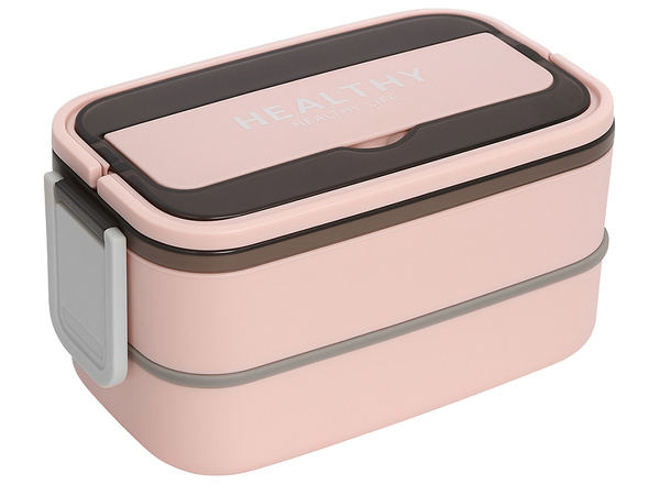 Snack box s compartments two-tier container xxl cutlery lunchbox 1400ml
