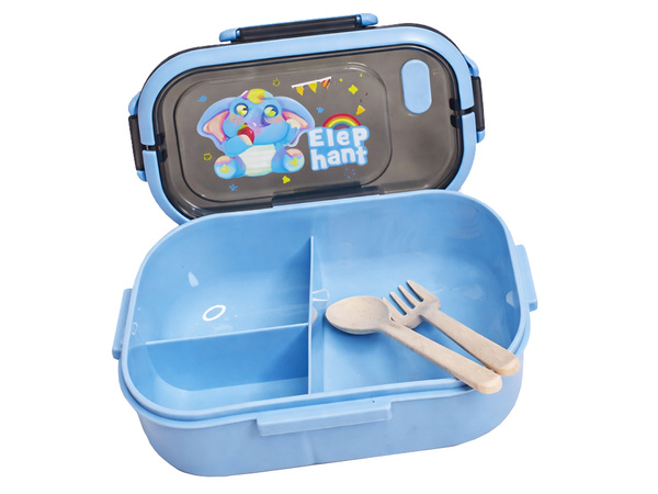 Lunchbox snack box container for breakfast lunch with compartments cutlery