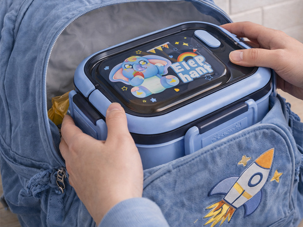 Lunchbox snack box container for breakfast lunch with compartments cutlery