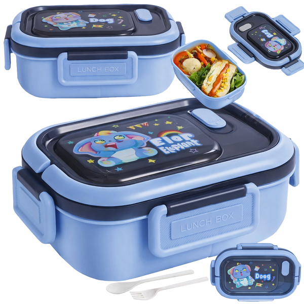 Lunchbox snack box container for breakfast lunch with compartments cutlery