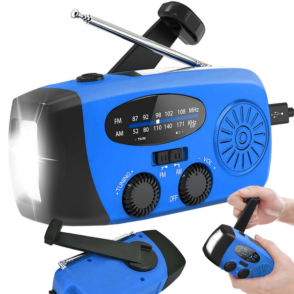 Radio battery solar dynamo hand crank powerbank usb emergency