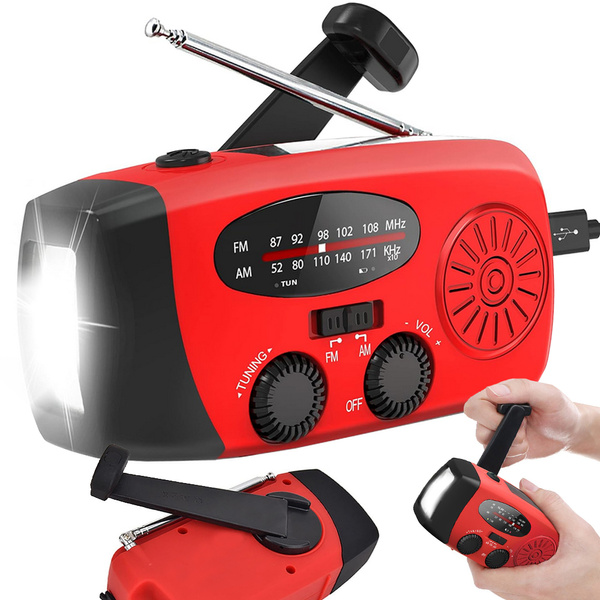 Radio battery solar dynamo hand crank powerbank usb emergency