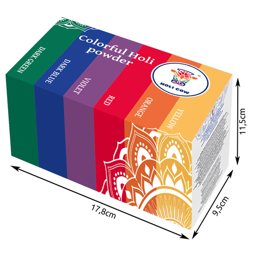 Barevný prášek Holi - sada 6x100g