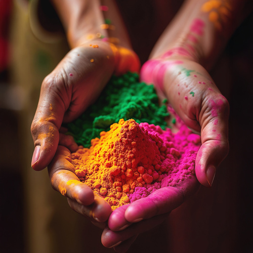 Barevný prášek Holi - sada 6x100g