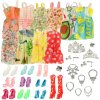 Ubranka dla lalek sukienki buciki bizuteria duzy zestaw XL 43 elementy 147138